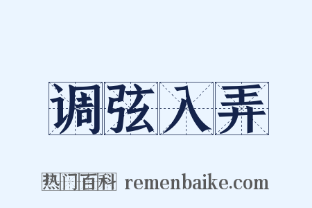调弦入弄是什么意思的图片